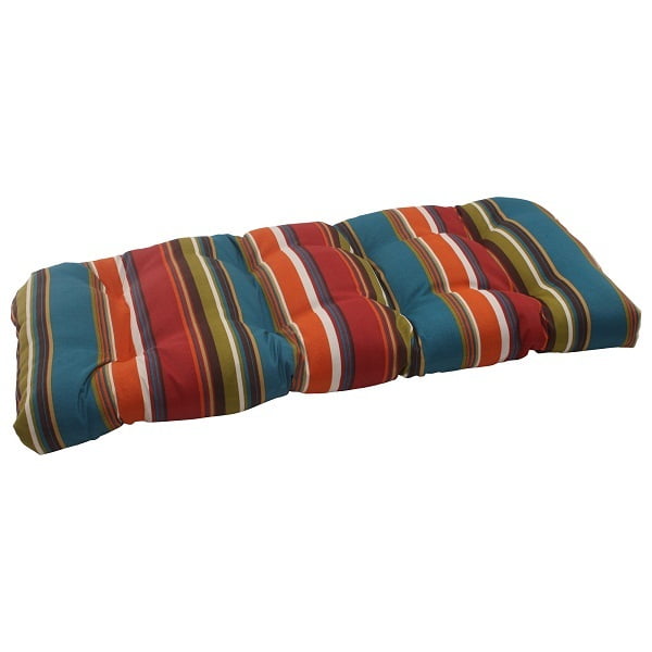 Set of 2 Moroccan Multi-color Striped Outdoor Tufted Seat Cushions 19 Set of 2 Moroccan Multi-color Striped Outdoor Tufted Seat Cushions 19